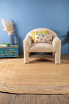 Jute & Pastel Large Oval Rug