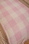 Pale Pink 100% Recycled Gingham Throw