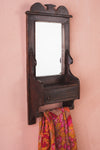 Wooden Vintage Wall Mirror <p>W:28cm D:10cm H:54cm </p>