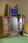 Vintage Wall Mirror with Sacred Hindu Pictures