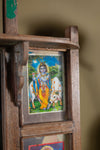 Vintage Wall Mirror with Sacred Hindu Pictures