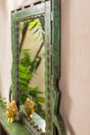 Vintage Green Carved Wall Mirror <p>W:46cm D:7cm H:64cm </p>