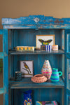 Blue Vintage Display Cabinet <p>W:82cm D:50cm H:148cm </p>