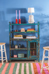 Vintage Blue Baker Shelf with a Cabinet