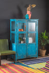 Blue Vintage Glazed Display Cabinet