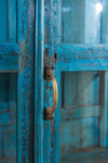 Blue Vintage Glazed Display Cabinet