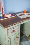 Pale Blue Vintage Wooden Writing Desk