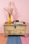 Vintage Cream Wooden Low Desk <p>W:72cm D:40cm H:45cm </p>