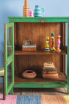 Green Vintage Glazed Display Cabinet