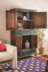 Vintage Blue Almirah with Mirrors <p>W:100cm D:42cm H:180cm </p>