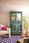 Vintage Blue Almirah with Mirrors <p>W:100cm D:42cm H:180cm </p>