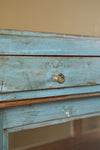 Pale Blue Vintage Display Cabinet <p>W:124cm D:45cm H:102cm </p>