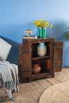 Dark Vintage Wooden Side Cupboard - 01