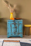 Blue Vintage Wooden Side Cupboard - 04