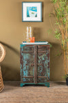 Teal Vintage Wooden Side Cupboard - 05