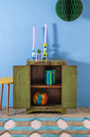 Green Vintage Wooden Side Cupboard - 06