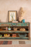 Vintage Carved & Coloured Sideboard <p>W:270cm D:37cm H:91cm </p>