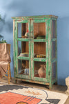 Vintage Green Display Cabinet <p>W:98cm D:43cm H:155cm </p>