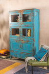 Vintage Blue Wooden Cabinet <p>W:106cm D:40cm H:187cm </p>