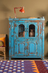 Vintage Blue Wooden Cabinet <p>W:129cm D:45cm H:155cm </p>