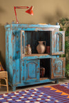 Vintage Blue Wooden Cabinet <p>W:129cm D:45cm H:155cm </p>