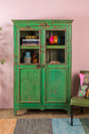 Vintage Green Glazed Cupboard <p>W:100cm D:40cm H:155cm </p>