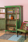 Vintage Green Glazed Cupboard <p>W:100cm D:40cm H:155cm </p>