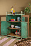 Vintage Turquoise Wooden Cupboard <p>W:85cm D:48cm H:136cm </p>