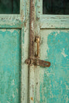 Vintage Turquoise Wooden Cupboard <p>W:85cm D:48cm H:136cm </p>