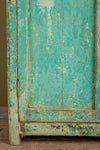 Vintage Turquoise Wooden Cupboard <p>W:85cm D:48cm H:136cm </p>