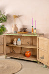 Green Vintage Wooden Cupboard <p>W:132cm D:42cm H:92cm </p>