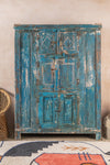 Vintage Blue Wooden Almirah <p>W:128cm D:47cm H:174cm </p>