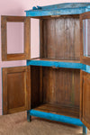 Blue Vintage Glazed Cupboard <p>W:69cm D:41cm H:183cm </p>