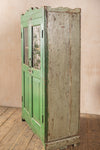 Green Vintage Wooden Cupboard <p>W:80cm D:42cm H:148cm </p>