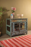 Vintage Pale Blue Cabinet with Tiles <p>W:158cm D:58cm H:90cm </p>