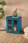 Blue Vintage Wooden Cabinet <p>W:61cm D:38cm H:68cm </p>