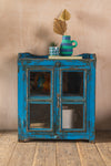 Blue Vintage Wooden Cabinet <p>W:61cm D:38cm H:68cm </p>