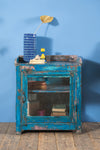 Vintage Blue Side Cabinet <p>W:64cm D:37cm H:73cm </p>