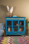 Blue Vintage Cabinet with Drawers <p>W:146cm D:50cm H:137cm </p>