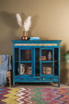 Blue Vintage Cabinet with Drawers <p>W:146cm D:50cm H:137cm </p>