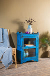 Bright Blue Vintage Side Cabinet <p>W:56cm D:30cm H:85cm </p>