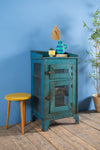 Blue Vintage Metal Side Cabinet <p>W:50cm D:39cm H:93cm </p>