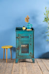 Blue Vintage Metal Side Cabinet <p>W:50cm D:39cm H:93cm </p>