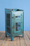 Blue Vintage Metal Side Cabinet <p>W:50cm D:39cm H:93cm </p>