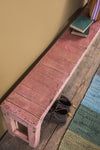 Pink Vintage Wooden Bench <p>W:183cm D:25cm H:46cm </p>