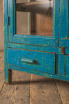 Blue Vintage Display Cabinet <p>W:71cm D:34cm H:120cm </p>