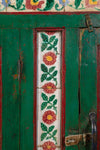 Green Vintage Sideboard with Tiles <p>W:170cm D:52cm H:127cm </p>