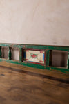 Green Vintage Sideboard with Tiles <p>W:170cm D:52cm H:127cm </p>