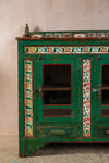 Green Vintage Sideboard with Tiles <p>W:170cm D:52cm H:127cm </p>