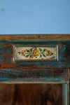 Vintage Blue Display Sideboard with Tiles <p>W:154cm D:43cm H:114cm </p>